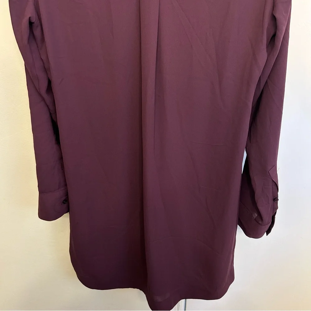 Express Burgundy The Portofino Shirt Dress Workwear Office Size Small Buttons - Picture 8 of 8